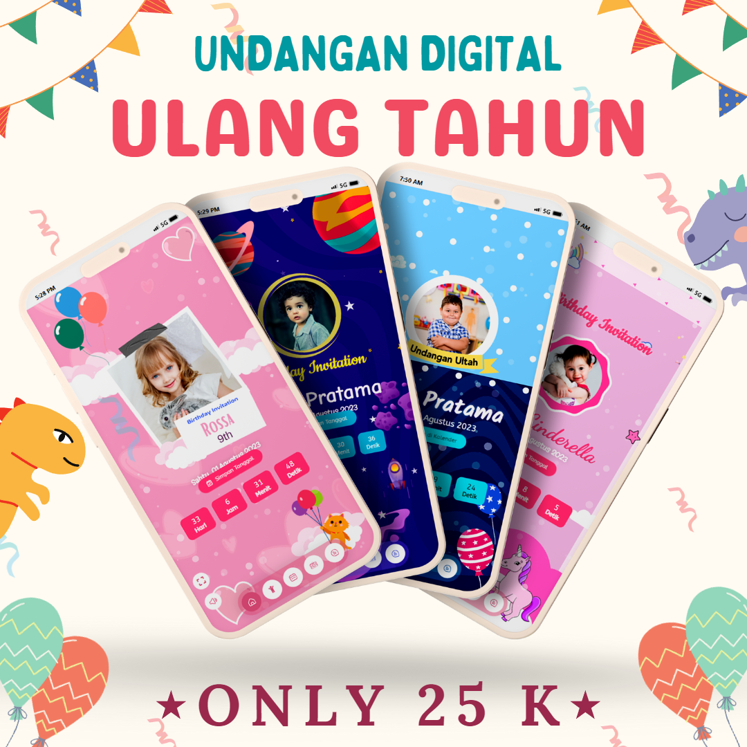 Jual Undangan Digital Ulang Tahun Anak | Undangan Website Ulang tahun