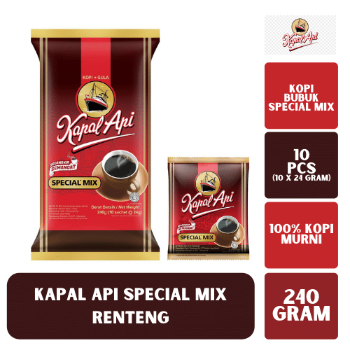 Jual Kopi Kapal Api Special Mix Kemasan 1 renceng 10pcs / Kopi Hitam ...