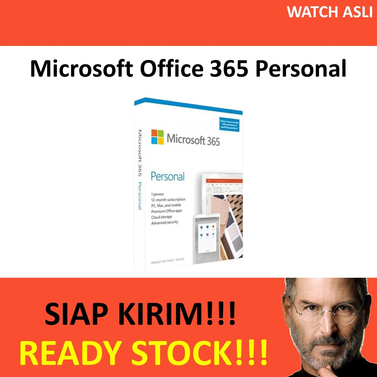 Jual Microsoft Office 365 Personal Asli Resmi Subscription For 1 Year ...