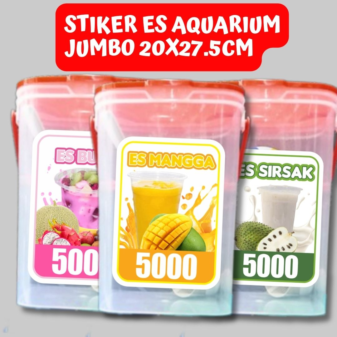 Jual Stiker Termos Aesthetic Tahan Air Stiker Es Aquarium 20x27 5cm Jumbo Shopee Indonesia