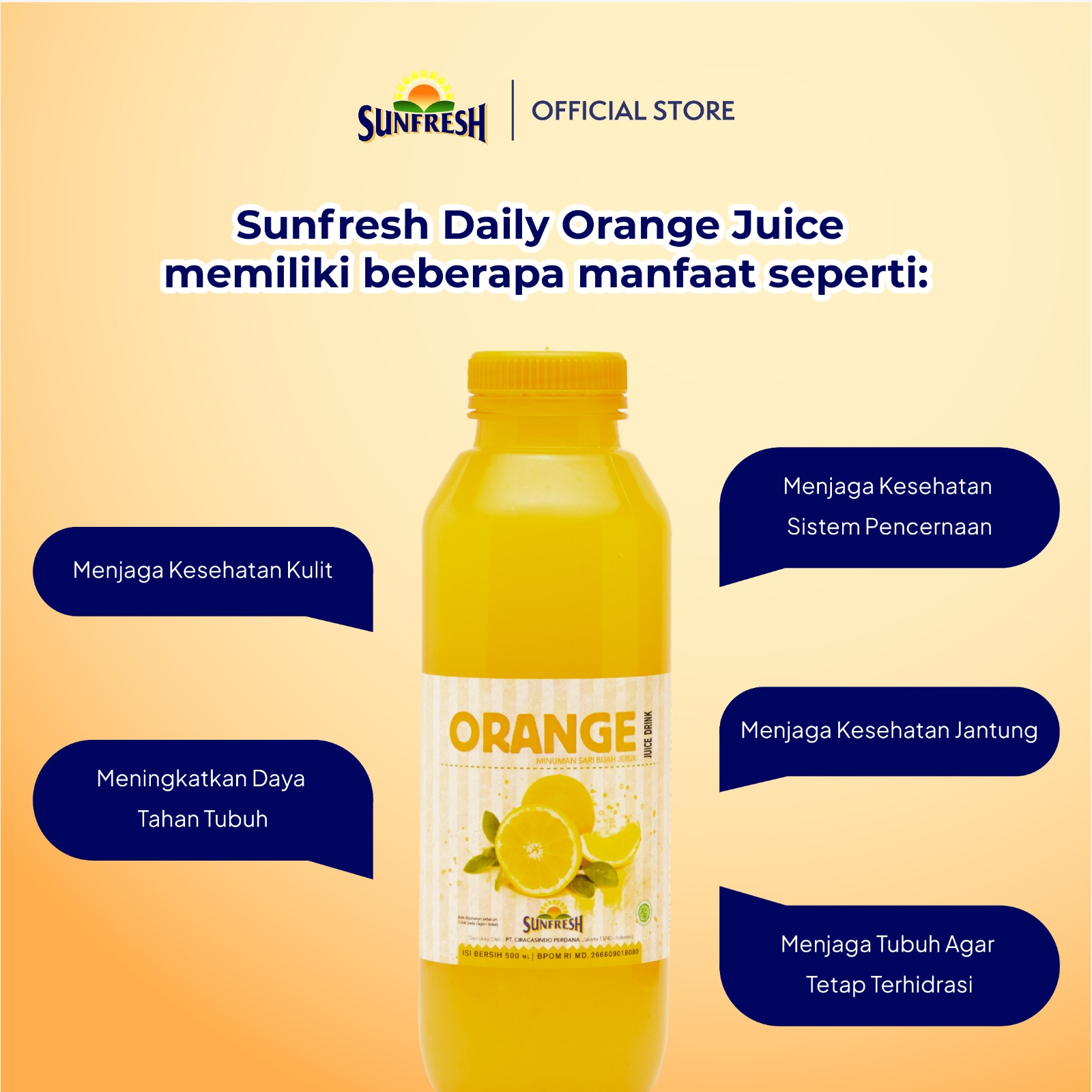 Jual Sunfresh Daily Orange Juice 500 ml Mengandung Vitamin C - Jus Buah ...