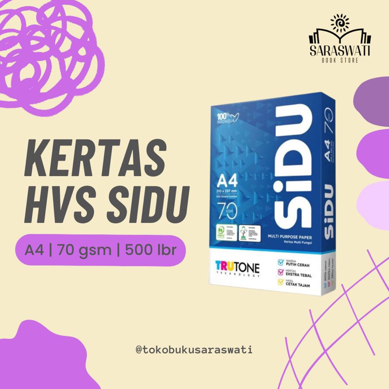 Jual Kertas HVS Sidu A4 70 Gsm // Termurah di Bali Gratis Ongkir Area