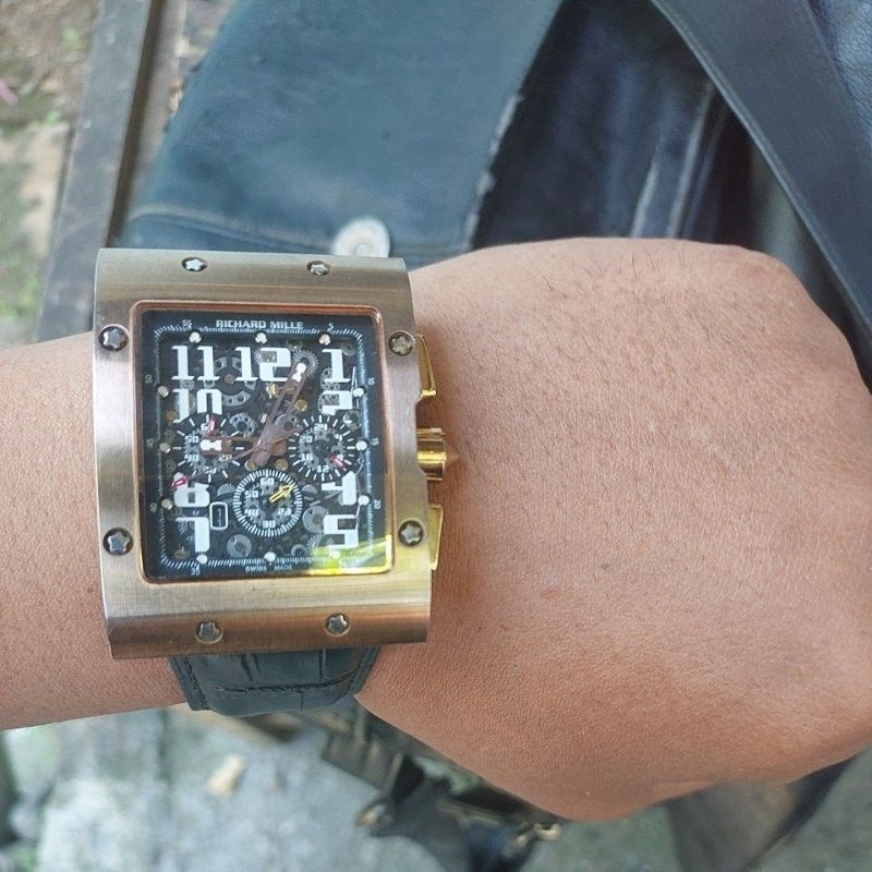 jam tangan kotak Chronograph Richard Mille preloved second bekas