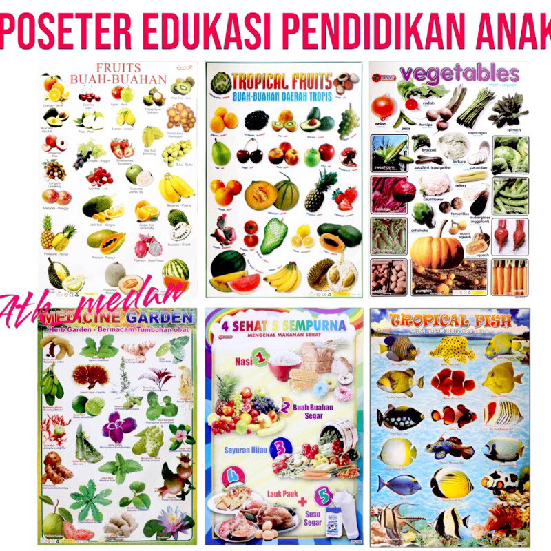 Jual Poster Edukasi Anak Poster Pendididkan Belajar Huruf Angka Anak ...