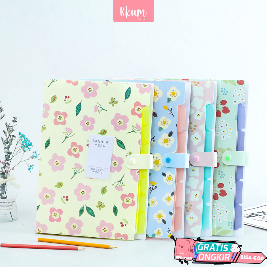 Jual Map folder A4 tempat penyimpan kertas harmonika cute/ Expanding