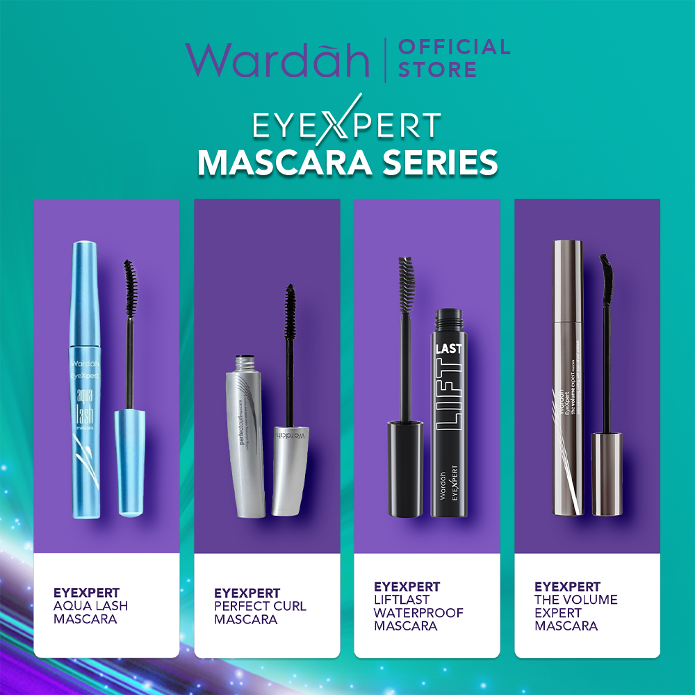 Wardah EyeXpert Liftlast Waterproof Mascara 8ml Lentik Dalam 5 Detik, Tahan Lama 12 Jam