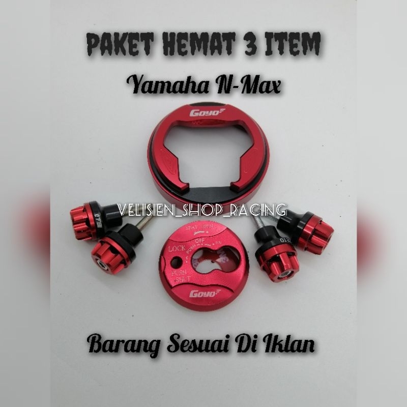 Jual Paket Murah Cover Tutup Tangki Bensin Item Variasi Yamaha Nmax