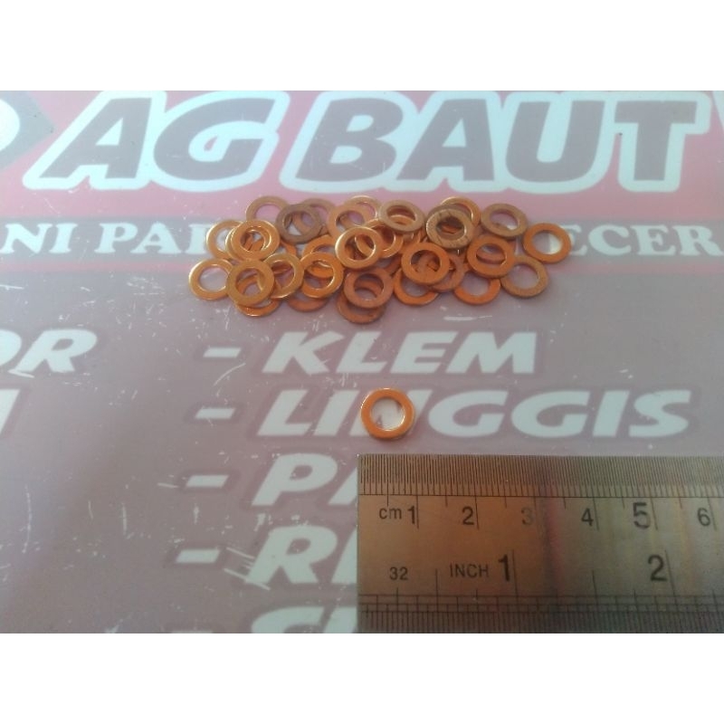 Jual Ring Tembaga M6 Atau 6x10 Copper Washer Ring 10 Shopee Indonesia