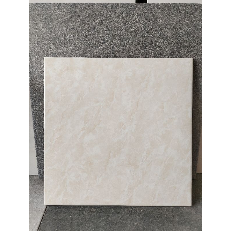 Jual KERAMIK LANTAI GLOSSY 40X40 BEIGE CREAM MOTIF MARMER SALUR
