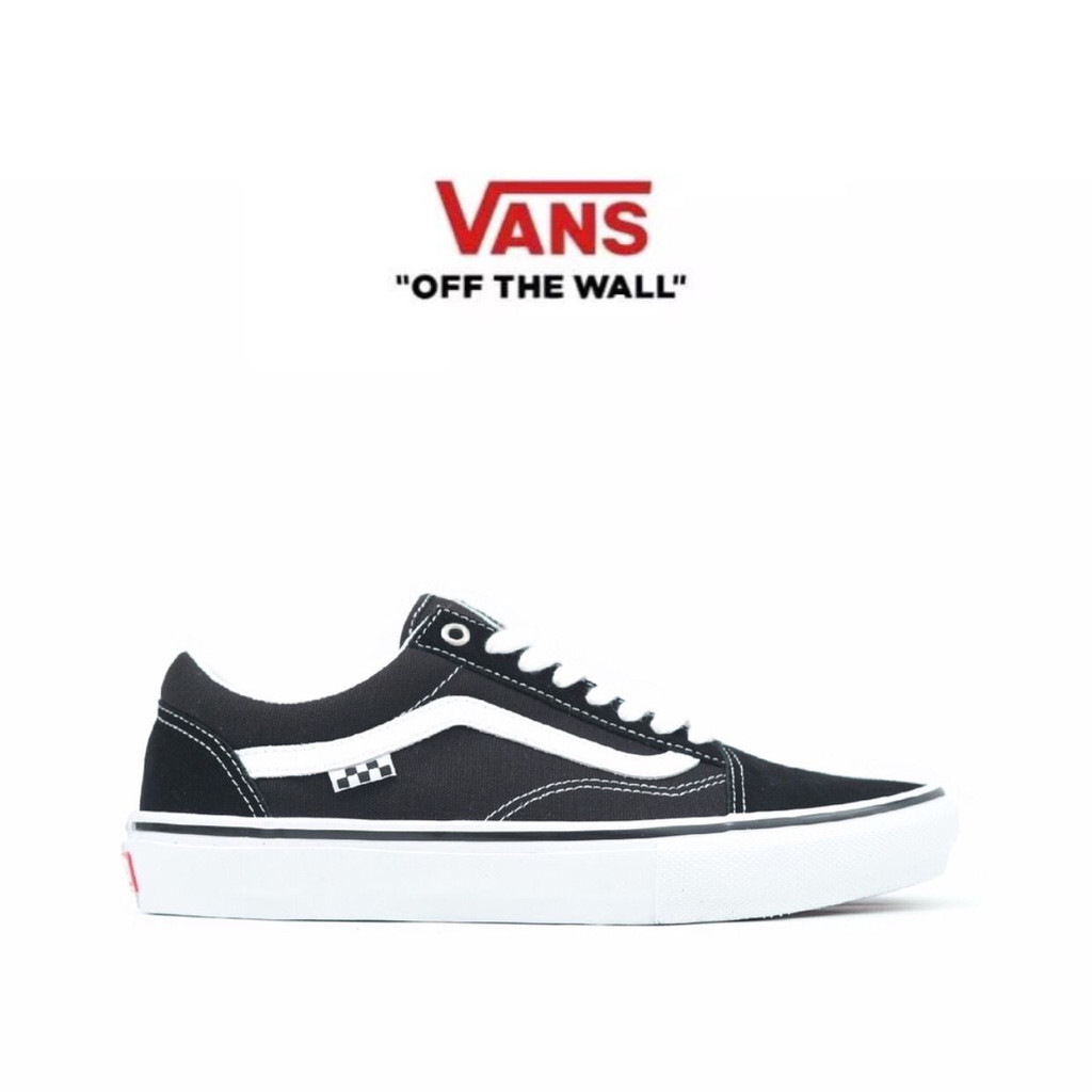 Jual Vans Old Skool Skate Black White Original Shopee Indonesia