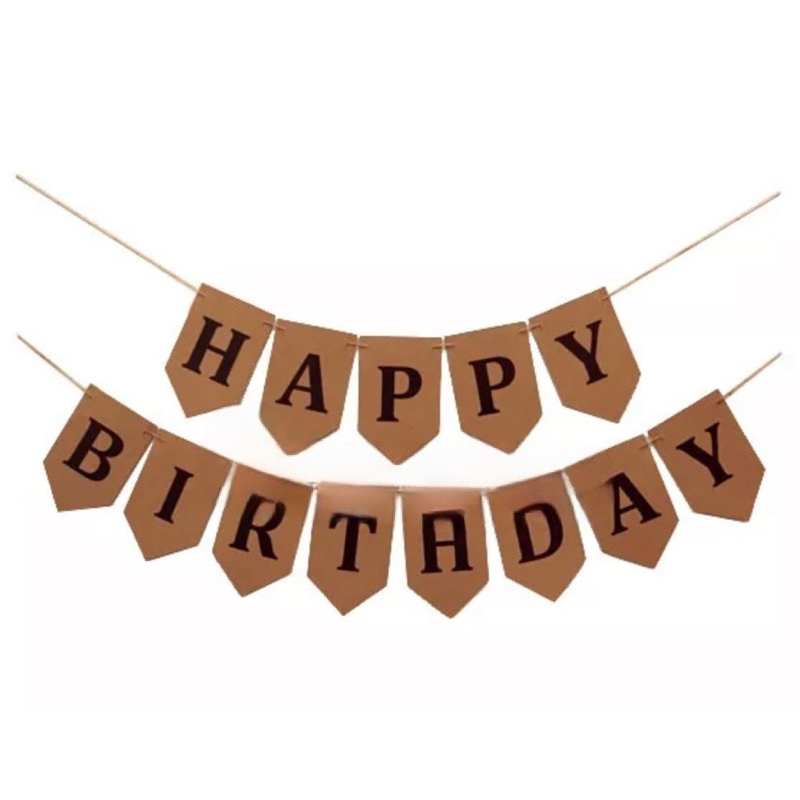 GLASNES Brown Kraft Happy Birthday Banner - Retro Party Decoration For Kids, Adults, Indoor/Outdoor - View #12