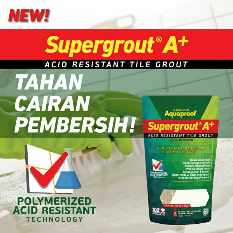 Jual Supergrout A Aquaproof Pengisi Nat Keramik Granit Tahan Asam