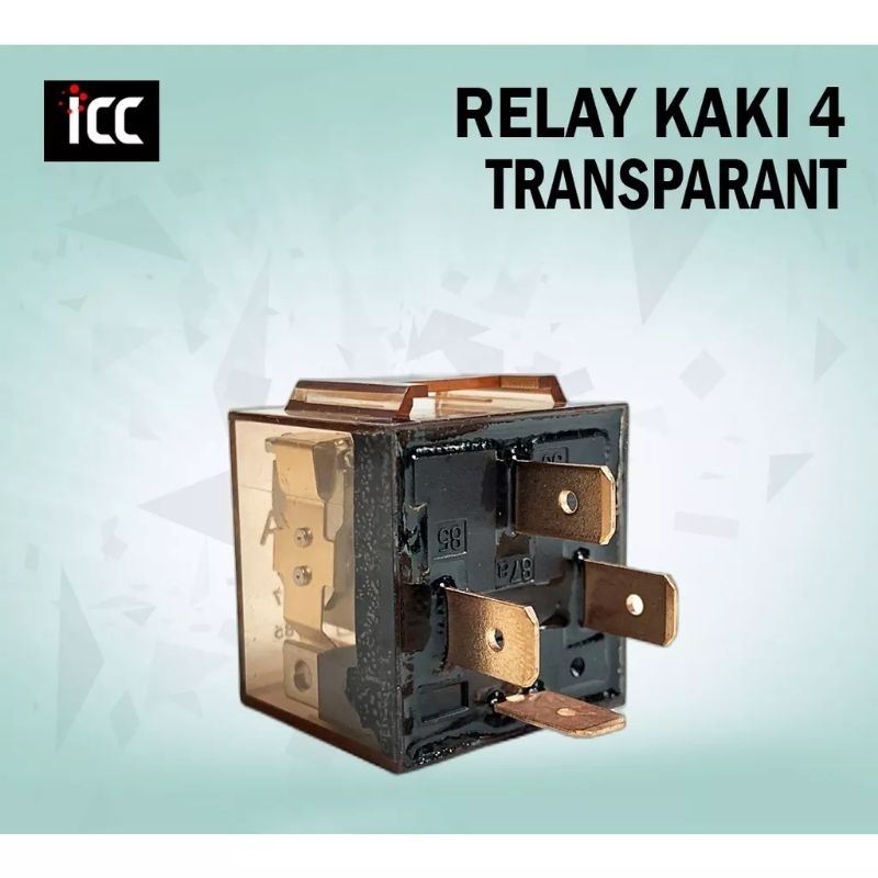 Jual Relay klakson transparan 4 kaki 12 volt 80A riley relay alarm ...