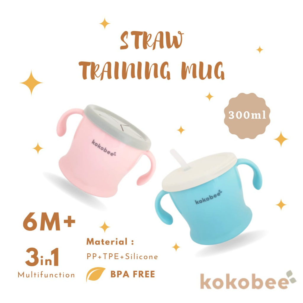 Jual KOKOBEE Straw Training Mug (300ml) 3in1 Multifunctional (Sippy
