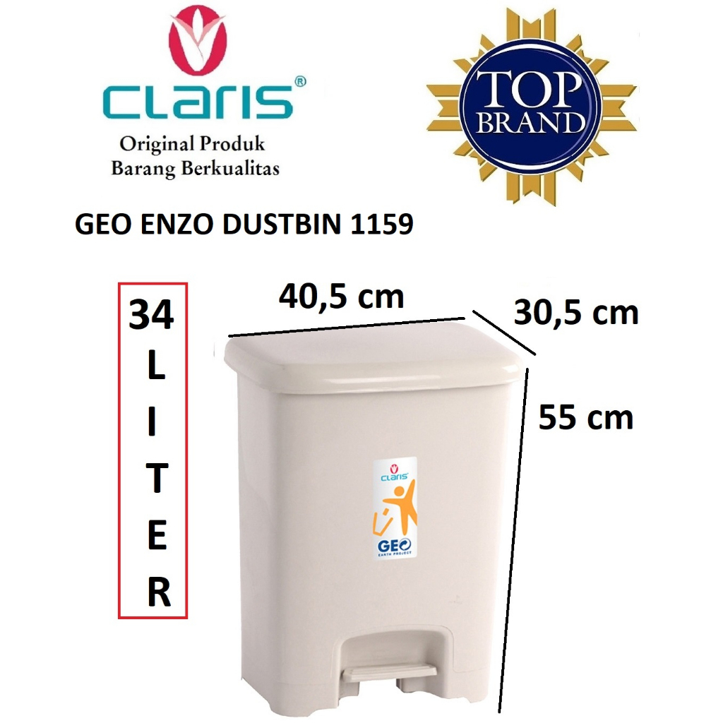 Jual CLARIS Tempat Sampah Injak / Dustbin 35 Liter GEO Enzo 1159 ...
