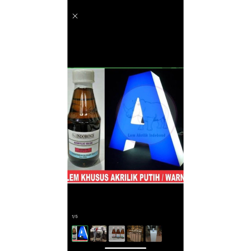 Jual Lem Akrilik Indobond Tipe MEDIUM (2-4mm) 180 ml | Shopee Indonesia