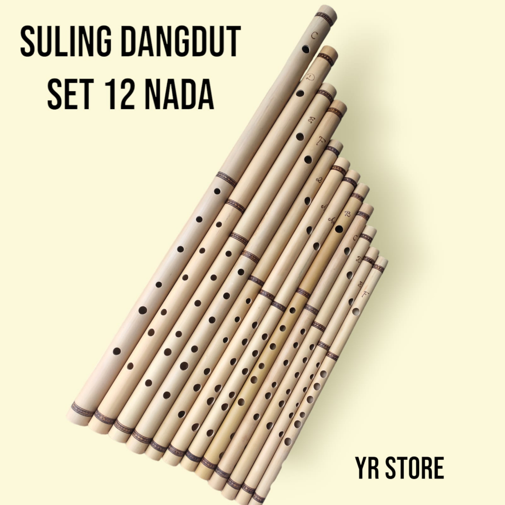 Jual Alat Musik Suling Dangdut 1 Set Suling Bambu 12 Biji Suling