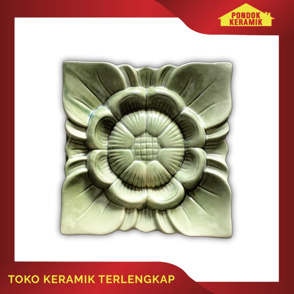 Roster Keramik Lubang Angin Dinding 20x20 RO 34 Cakra Green