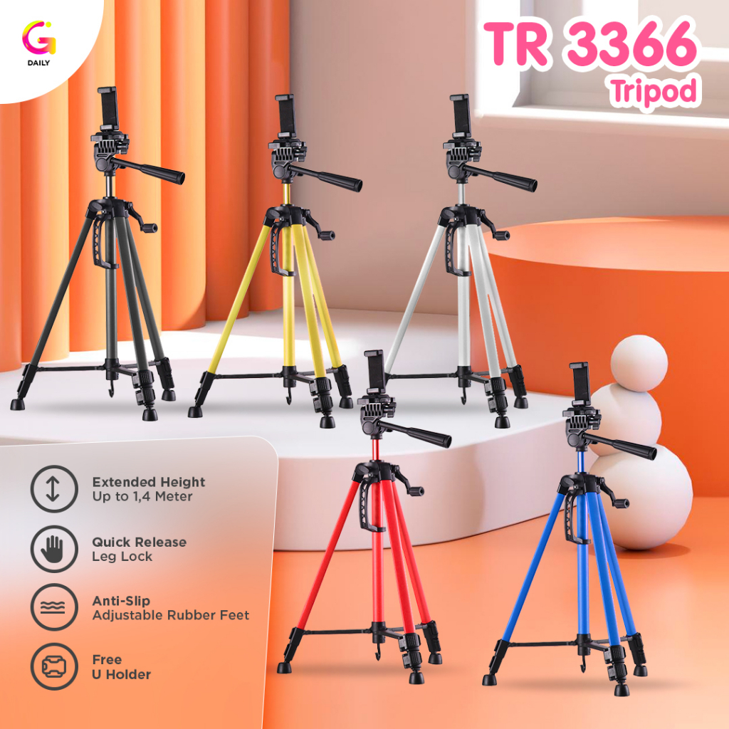 Jual Tripod TR-3366 - 1,4 Meter - Untuk Kamera Dan Handphone - Lengkap ...