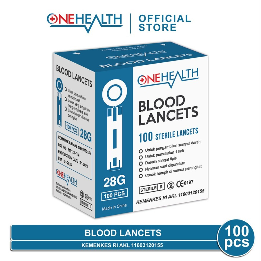 Jual Blood Lancet 28G Onehealth Lancet Easy Touch Lancet GlucoDr Jarum