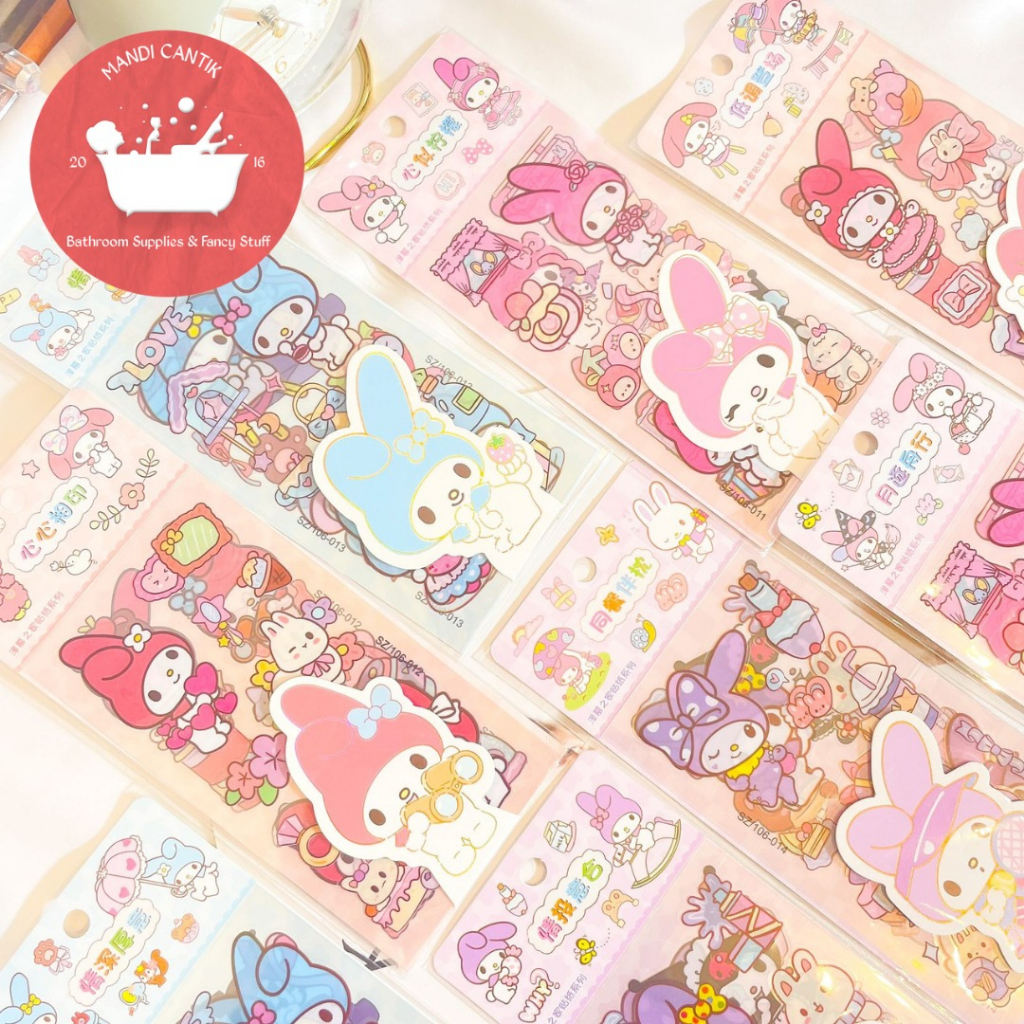 Jual STIKER SANRIO SZ-106 ( 3 LEMBAR STIKER ) STICKER KEKINIAN ...