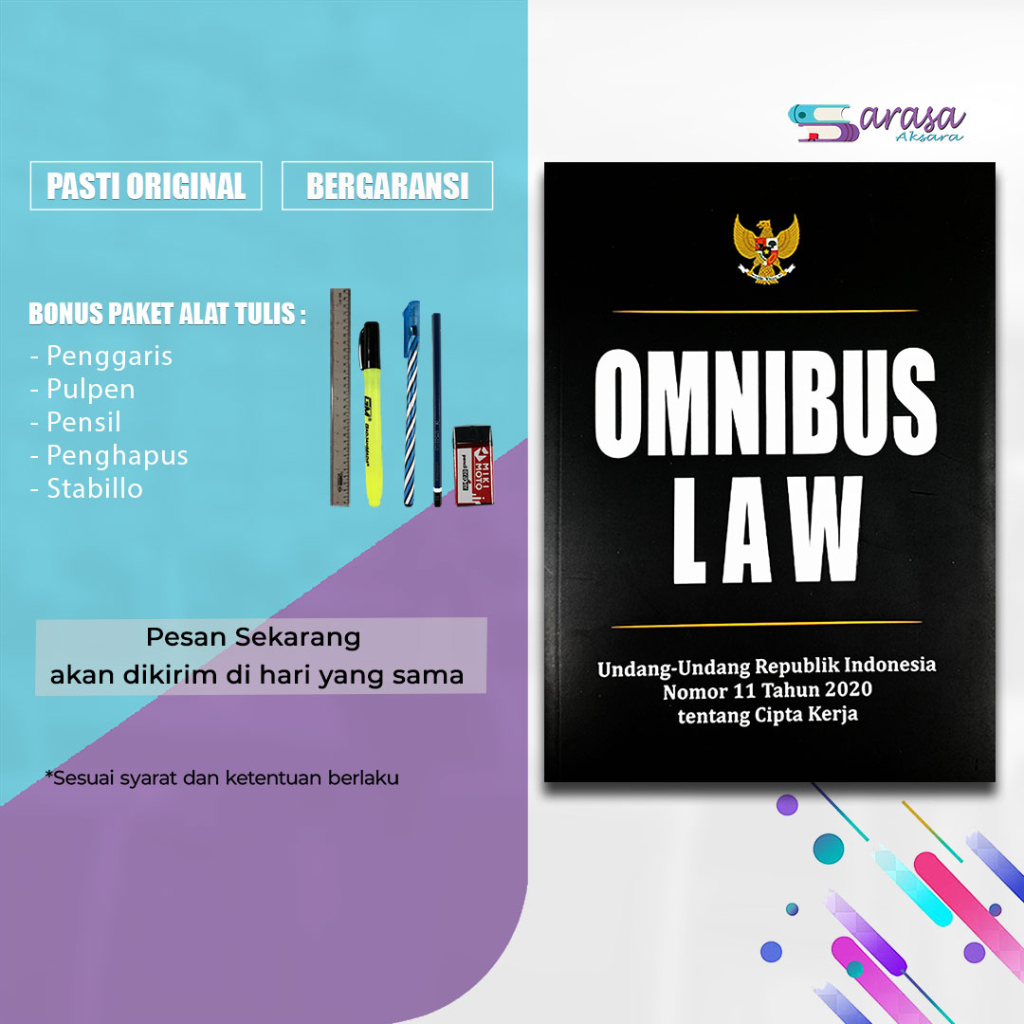 Jual Buku Undang-Undang Cipta Kerja Nomor 11 Tahun 2020 : Omnibus Law ...