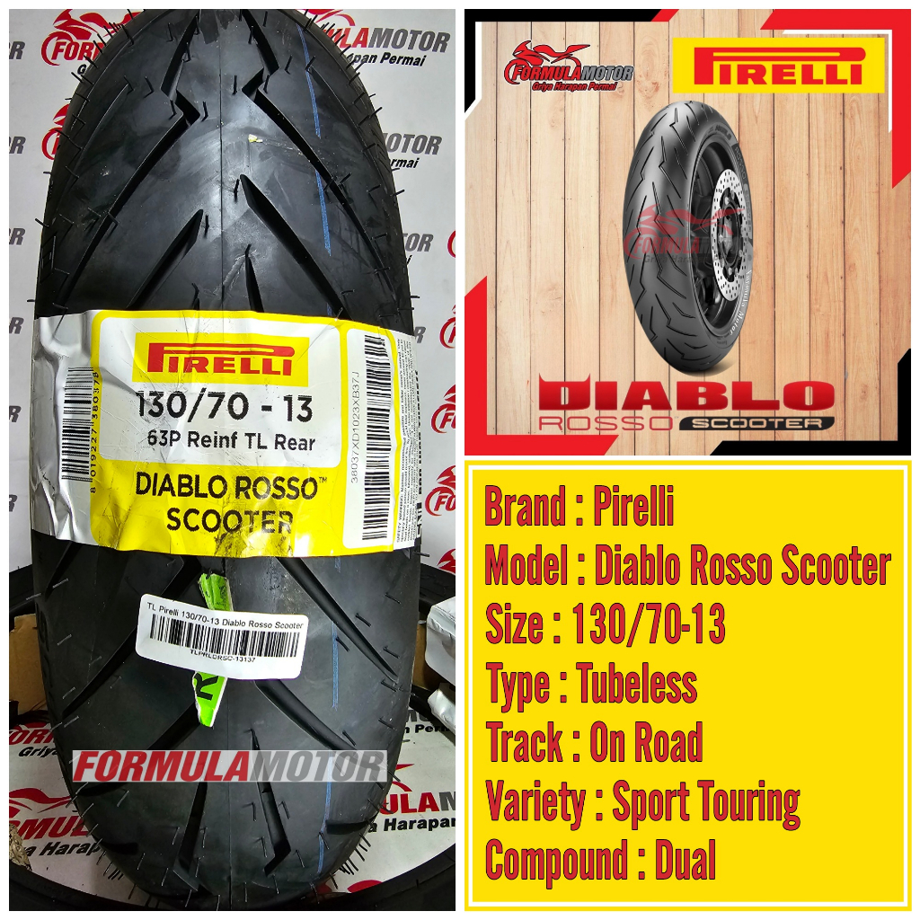 Jual Ban Pirelli Diablo Rosso Scooter Tubeless Ban Belakang