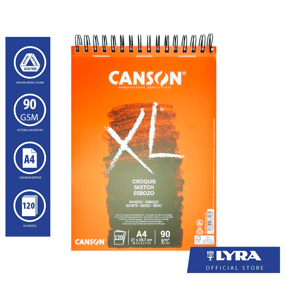 Jual Canson Xl Croquis A4 120 Sheets Shopee Indonesia 3011