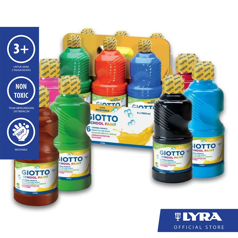 Giotto Elios Temperafarbe Schwarz – 1000ml, Waschbare Gouache Für Kinder & Künstler
