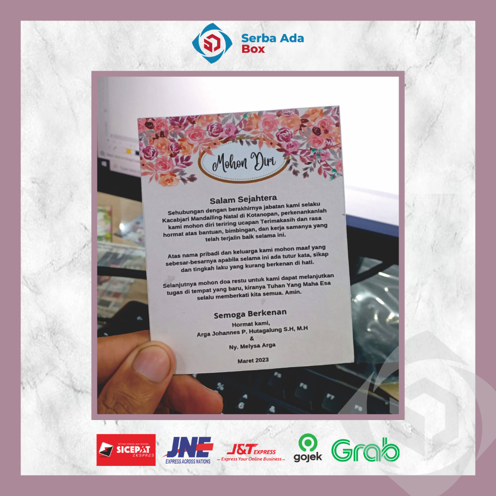 Jual Cetak KARTU UCAPAN SEMOGA BERKENAN - KARTU HAMPERS (1 Sisi