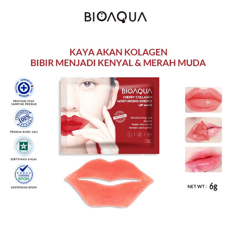Jual BIOAQUA Lip Mask Cherry Collagen Sachet Shopee Indonesia