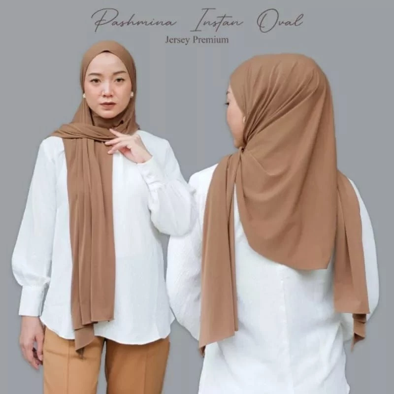 Pashmina Oval Jersey Premium Flowly Elegant