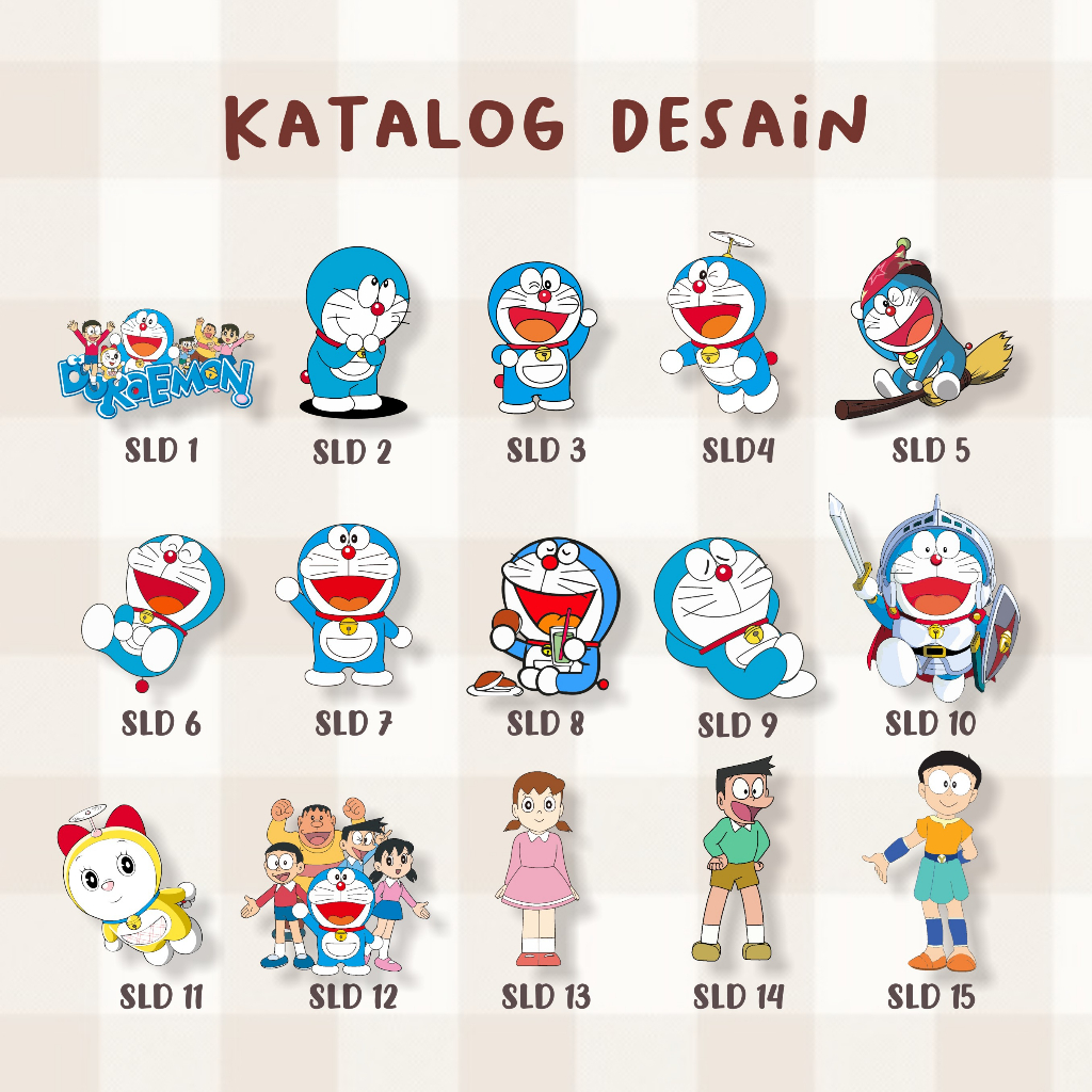Jual (40 - 60 pcs)cetak label nama lucu DORAEMON murah/custom nama suka ...