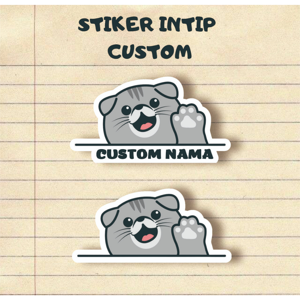 Jual STIKER INTIP KUCING KARTUN | STIKER INTIP CUSTOM NAMA | Shopee ...