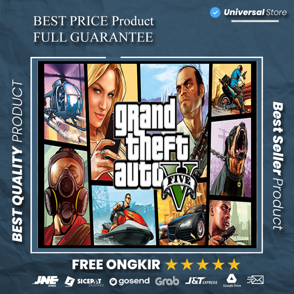Jual Game PC GTA V GTA 5 Full Version PC Games Terbaru Kaset CD DVD