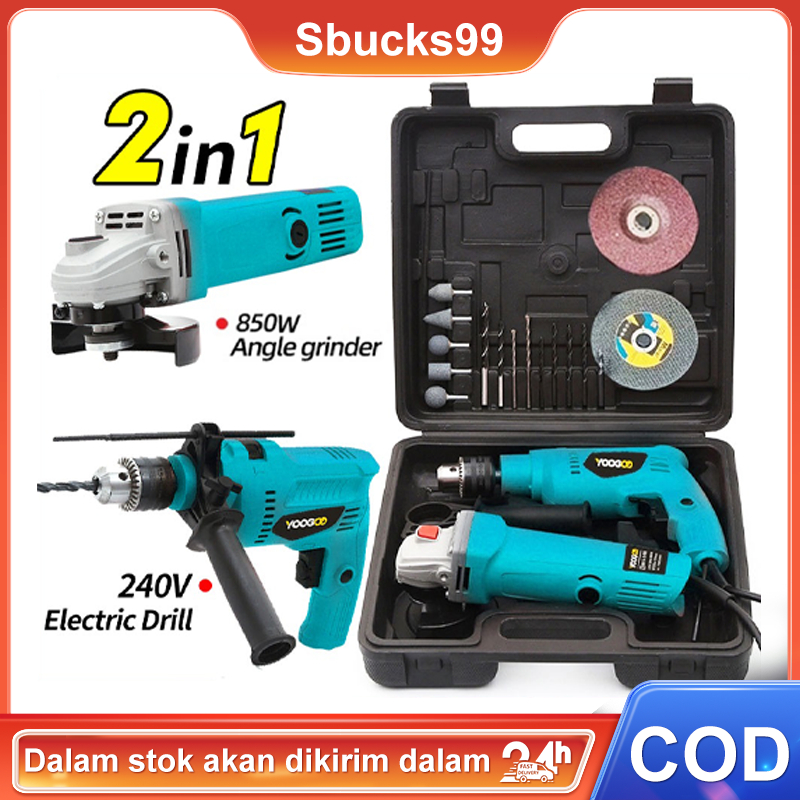 Electric Drill Set 2in1 Mesin Bor Original Electric Impact Drill