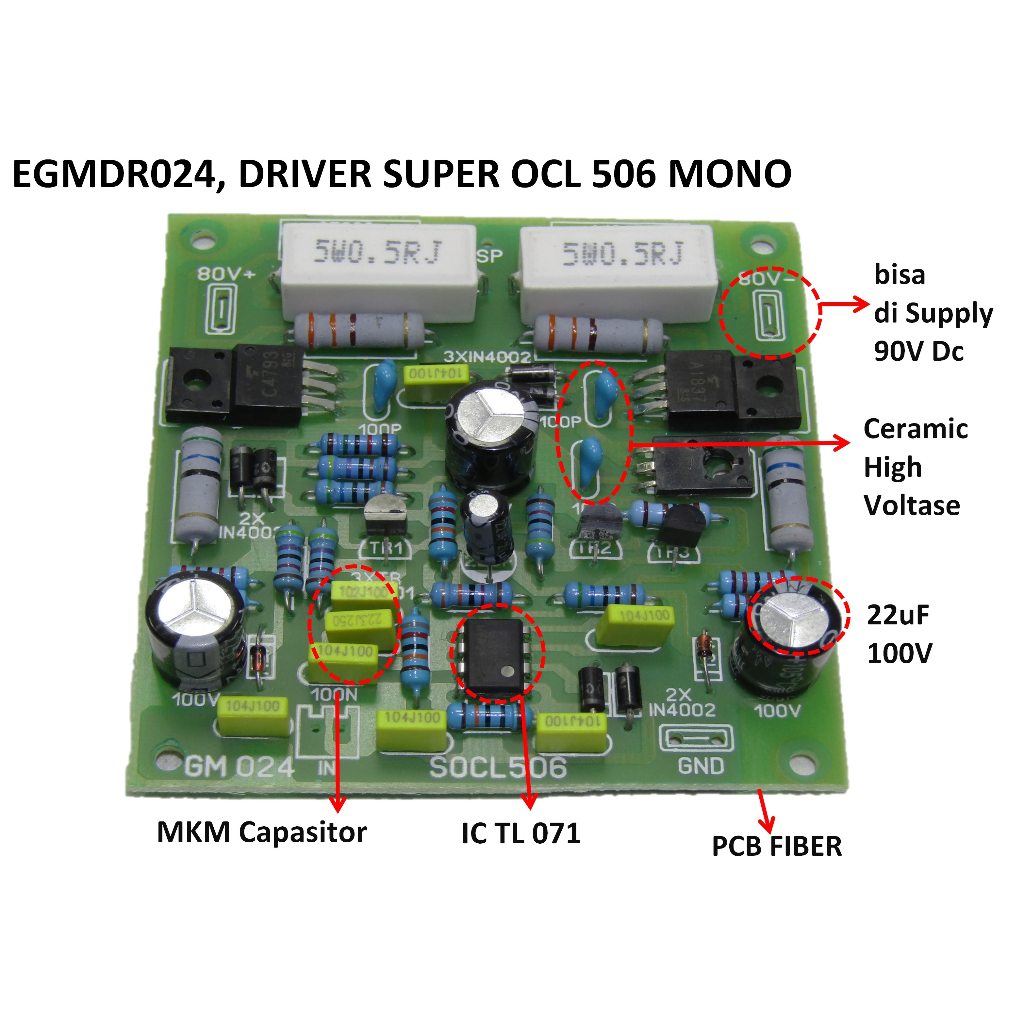 Jual Kit Driver power amplifier SUPER OCL SOCL 506 PCB FIBER | Shopee