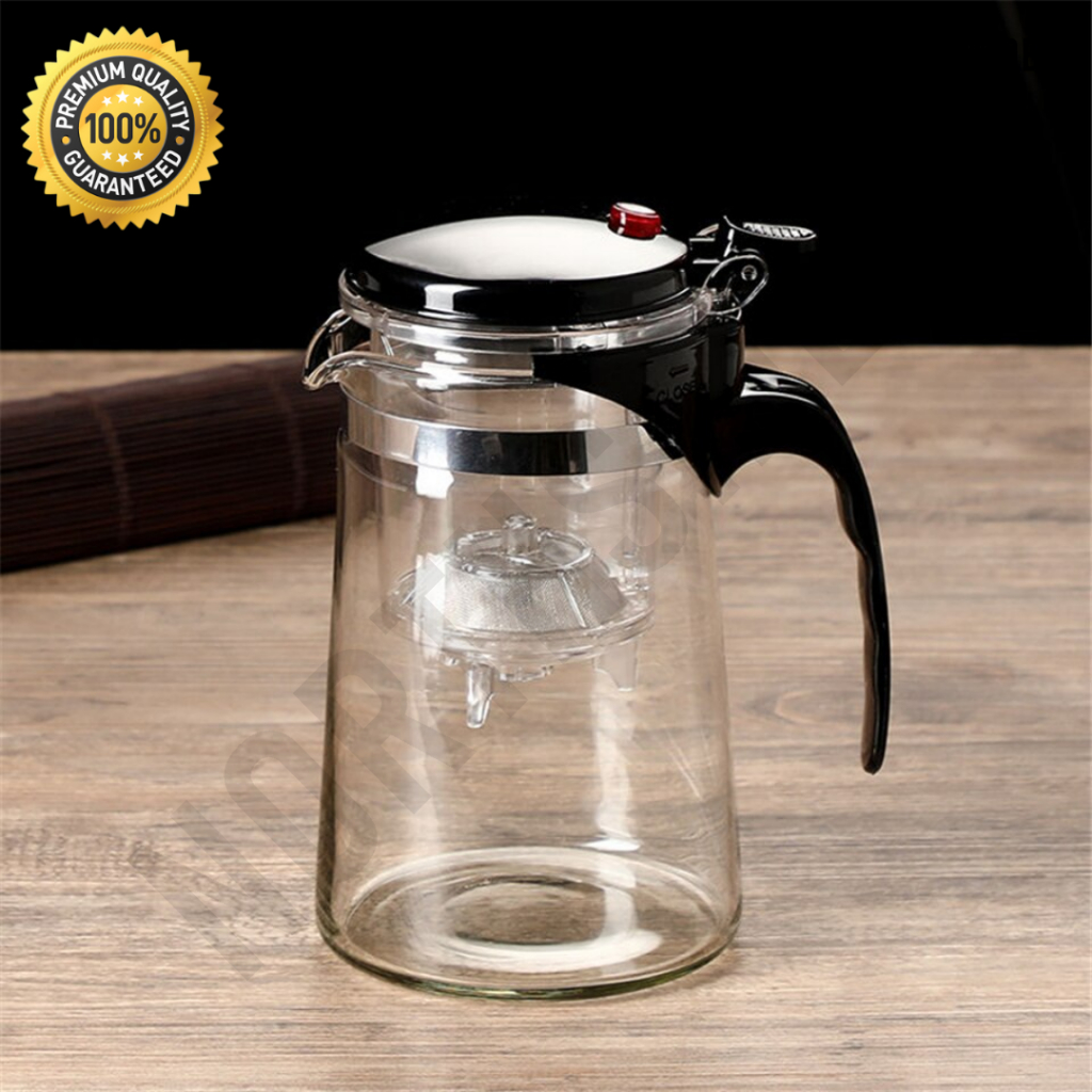 Jual Tea infuser pot 750ml push button | Teko teh saringan kaca - JY025 ...