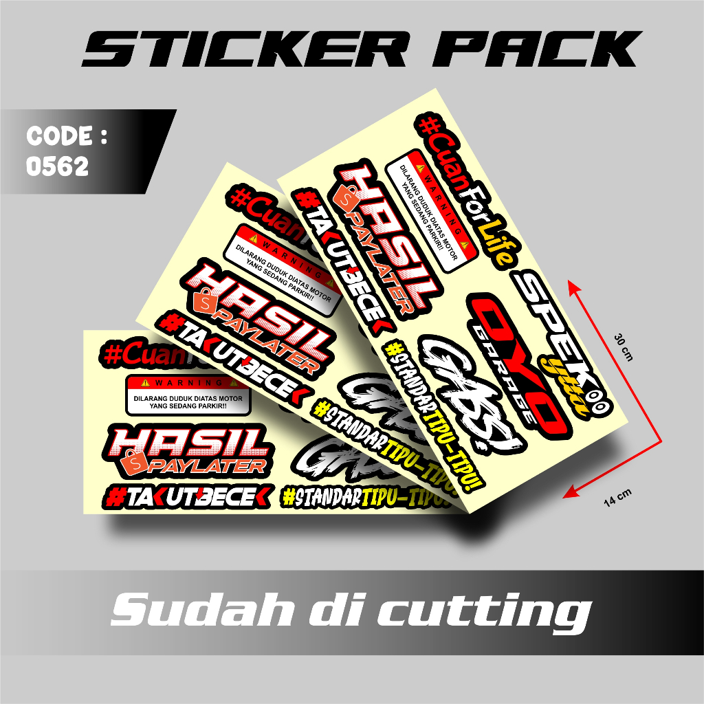 Jual Stiker Pack Kata Kata Hasil Spaylater Cuan For Life Spek Ytta