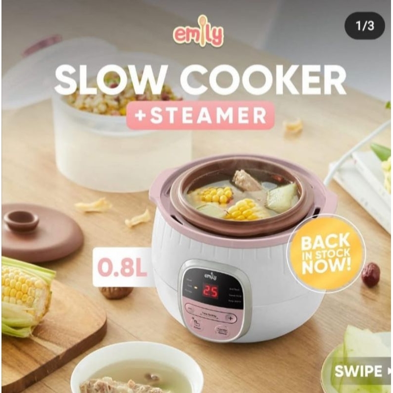 Jual Emily Slow Cooker & steamer 0,8L clay pot baby & family food maker