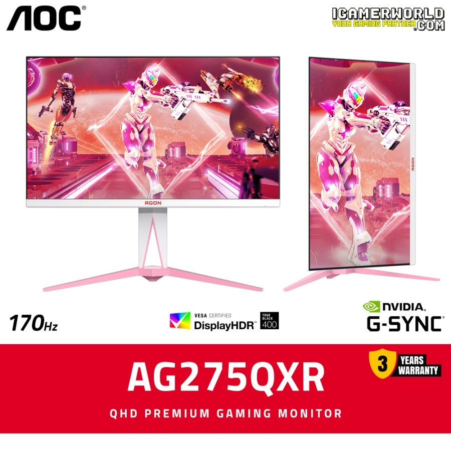 Jual AOC AGON AG275QXR 27 inch QHD 170Hz 1ms IPS HDR400 Gaming Monitor