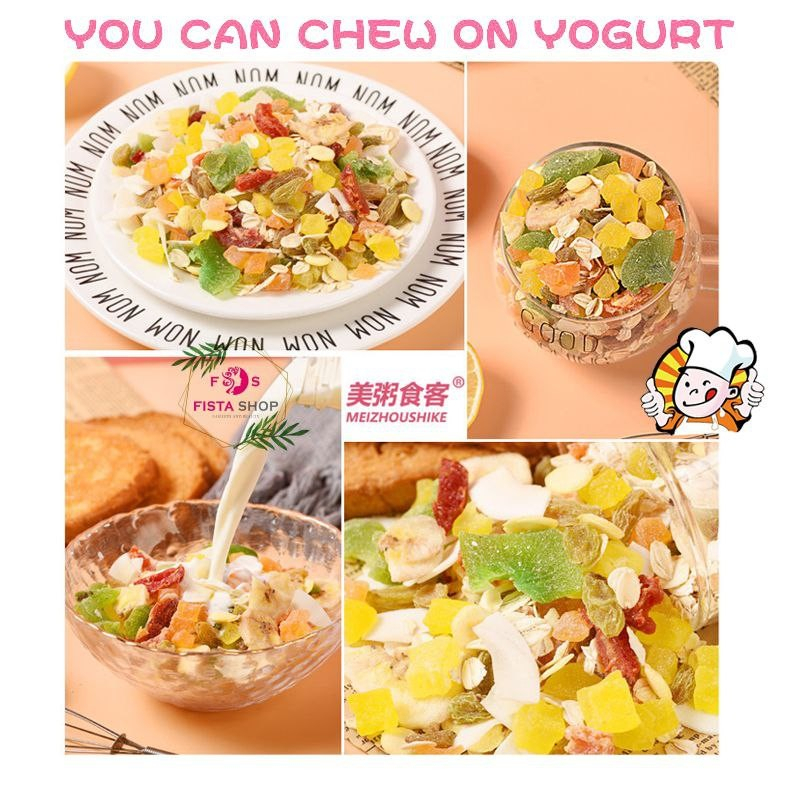 Jual MEIZHOUSHIKE OATMEAL SARAPAN SEHAT MAKANAN DIET BEGIZI TINGGI 400g YOGURT BAKED, 400 gram