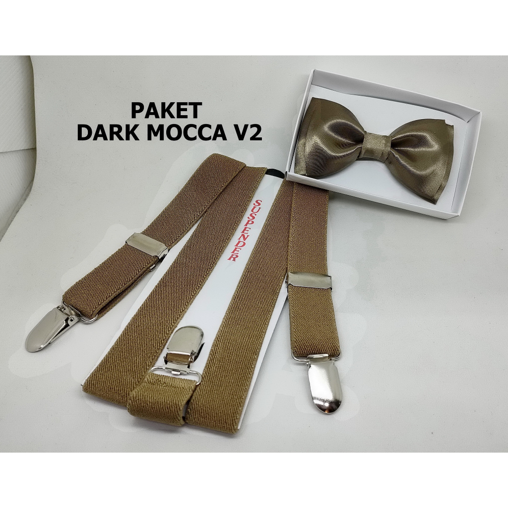 Jual Paket Suspender dan Dasi Kupu Kupu Polos- Untuk Anak dan Dewasa
