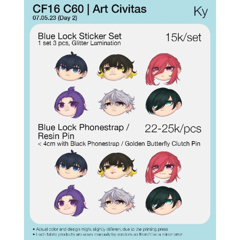 Jual [Fanmerch] Blue Lock Resin Pin / Phonestrap / Glitter Sticker Set ...