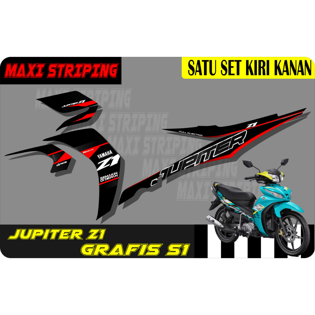 Jual Stiker striping Yamaha Jupiter Z1 Grafis S1 (hitam) | Shopee Indonesia
