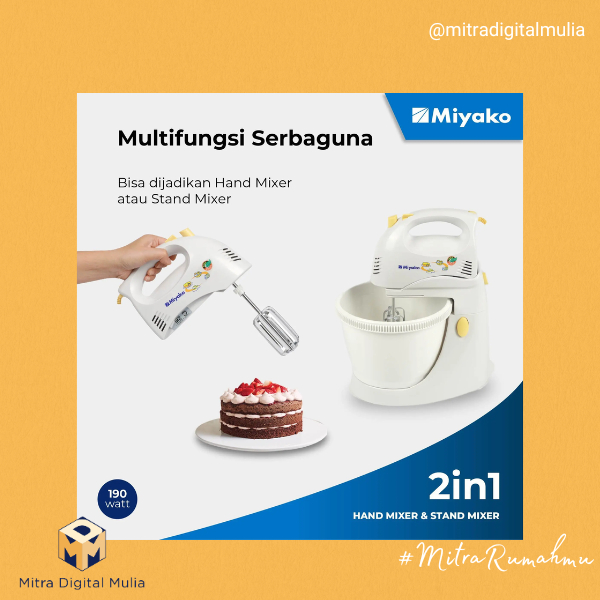 Jual Miyako SM625 Stand Mixer 3.5L Bowl Berputar Otomatis Beater Dough ...