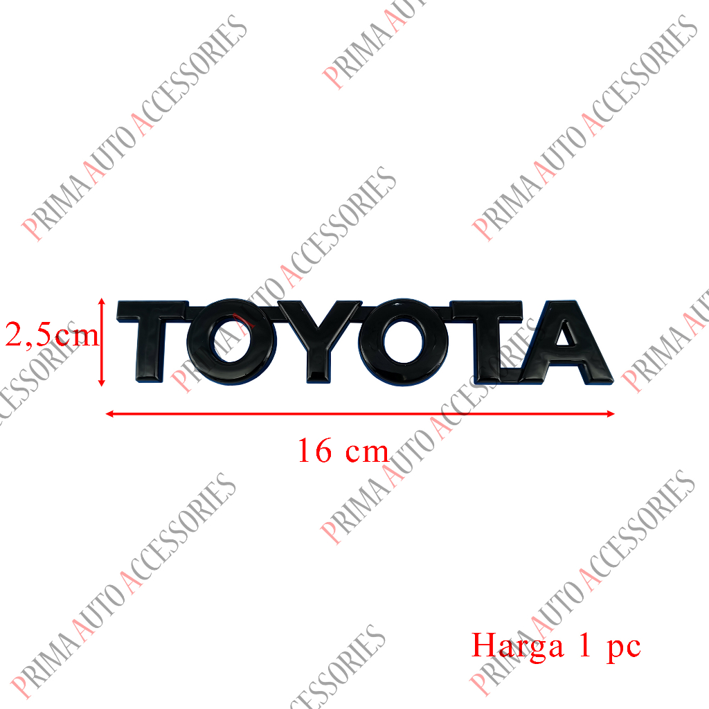 Jual Emblem Mobil Tulisan Toyota Bagasi Hitam Glossy Shopee Indonesia