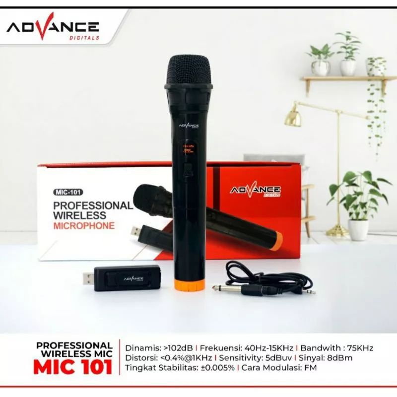 Jual ADVANCE - Mic Wireless Single MIC 101 | Microphone Tanpa Kabel ...