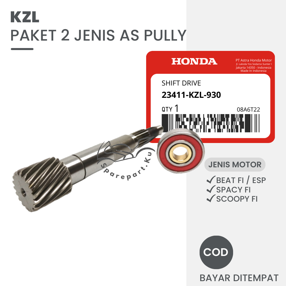 Jual (HEMAT) 4 JENIS PAKET AS PULI CVT BEAT FI + BEARING CVT KUNINGAN ...