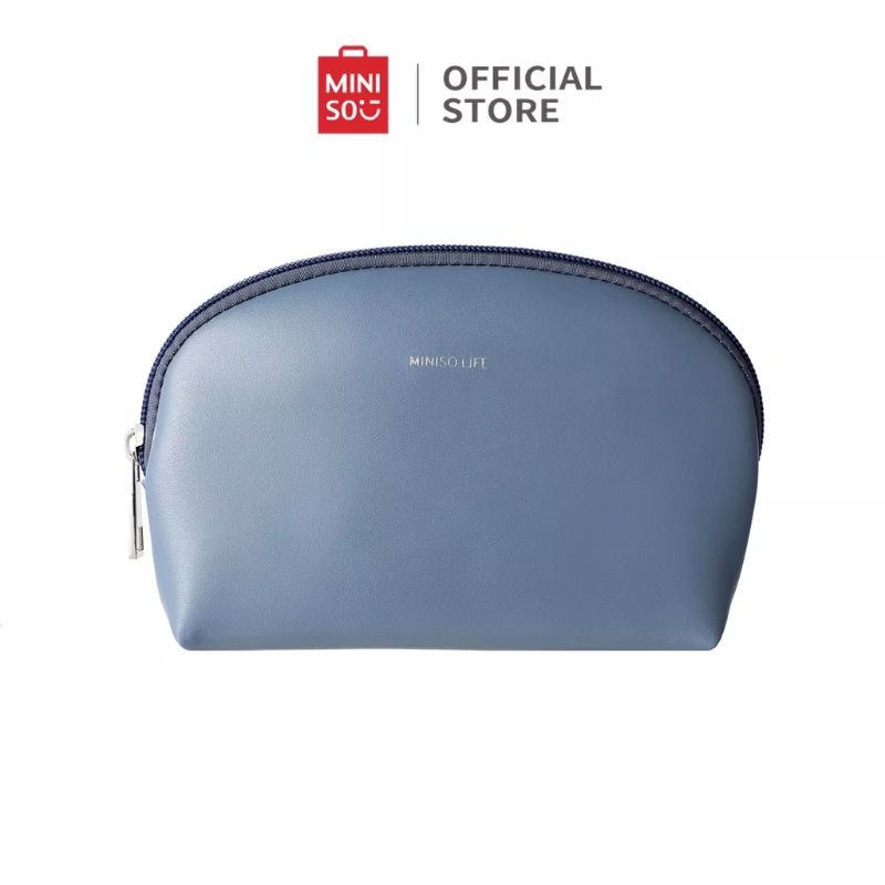 MINISO Makeup Bag for Travel, Fruity Fairy Series Cosmetic Bag Semicircular  Cosmetic Organizer Bag, Toiletry Bag (Light Blue)